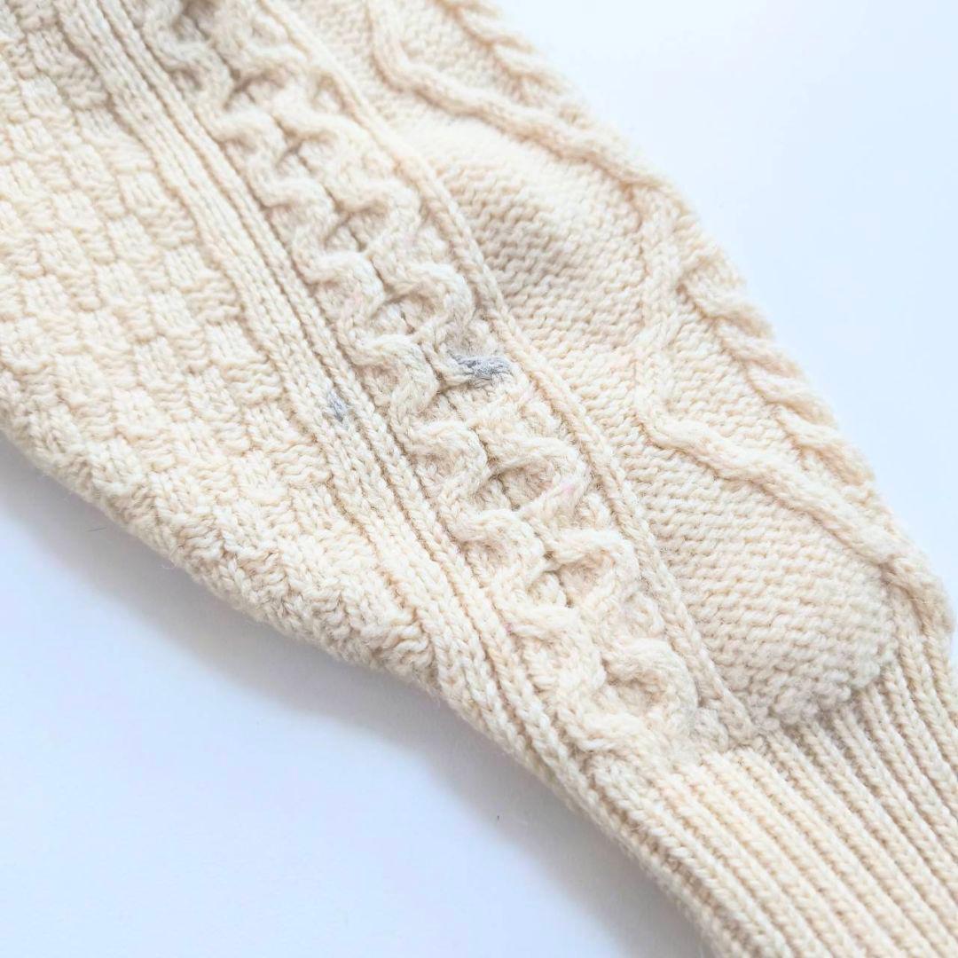 アイルランド製　フィッシャーマンニット アランニット　A9　短丈