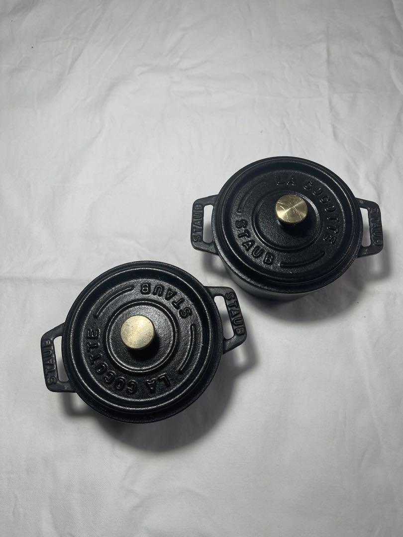 STAUB 鋳鉄 両手鍋 10cm 蓋付き　2個セット