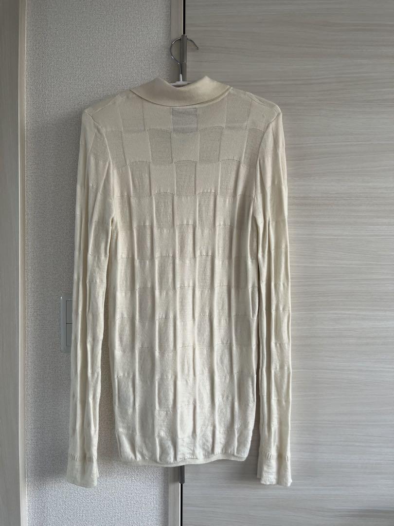 NKNIT checker pattern KNIT shirt ホワイト 0