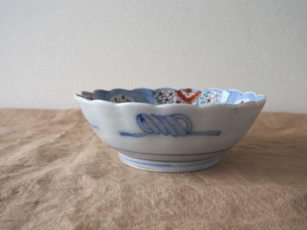 メーカー直売所 傷あり最後の1客◇時代 伊万里 花生垣文 3羽の鳥 色絵印判金彩 工芸品