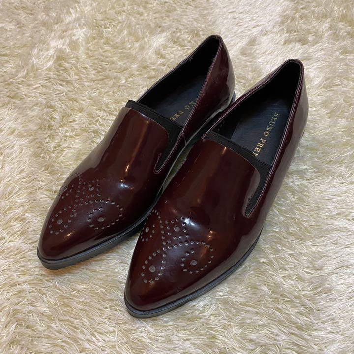 bruno premi ブルーノプレミ ローファー レザーカット 革靴