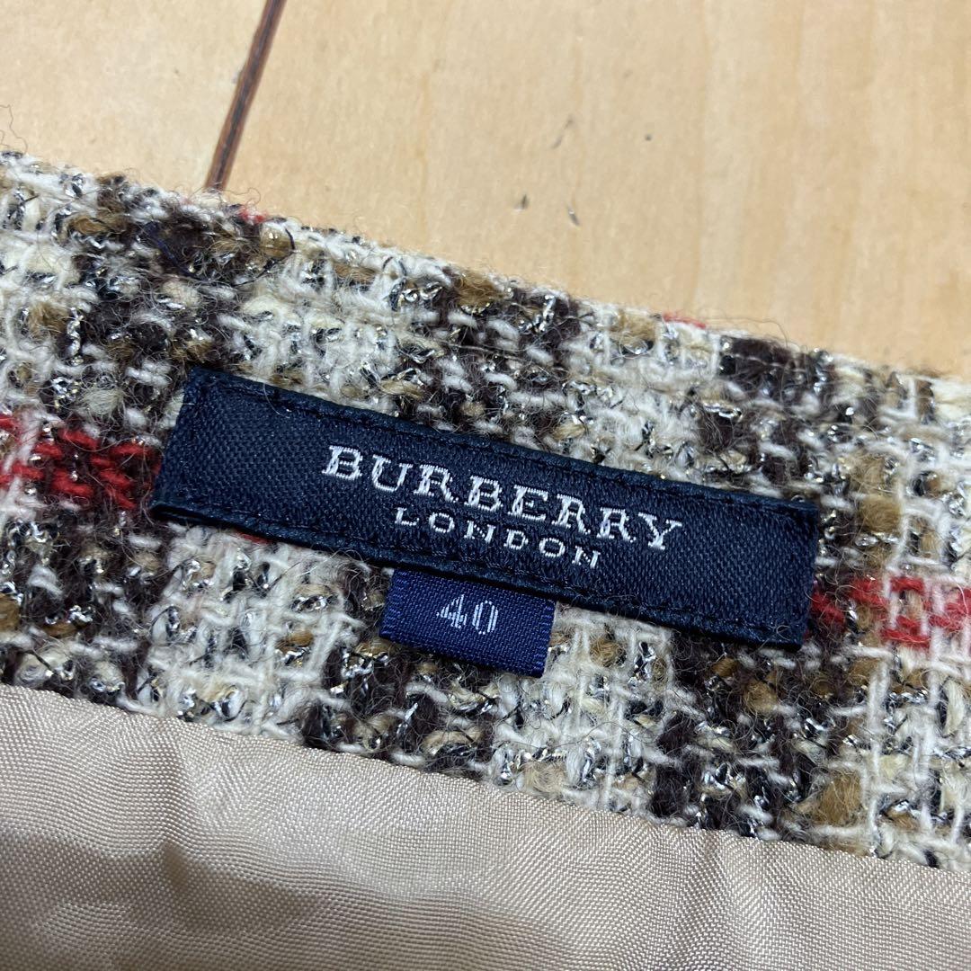 BURBERRY LONDONスカート ツイード チェック ベージュ サイズ40