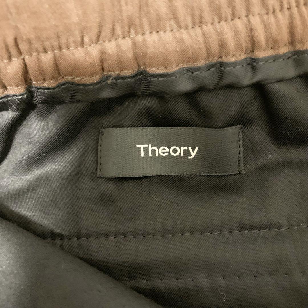 Theory リネン混 イージー スラックス パンツ ブラウン 32