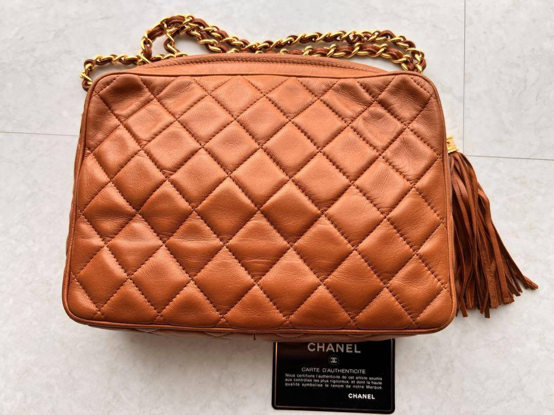 CHANEL ショルダーバッグ　ラム　キャメル