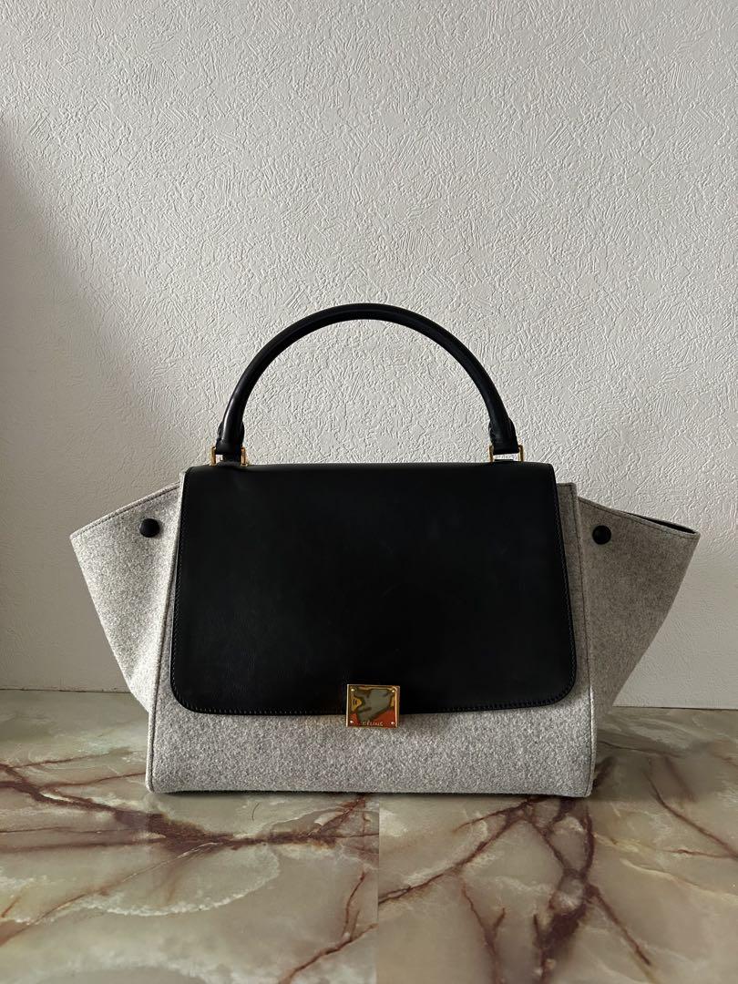 【CELINE セリーヌ】トラペーズ　ハンドバッグ グレー/ブラック