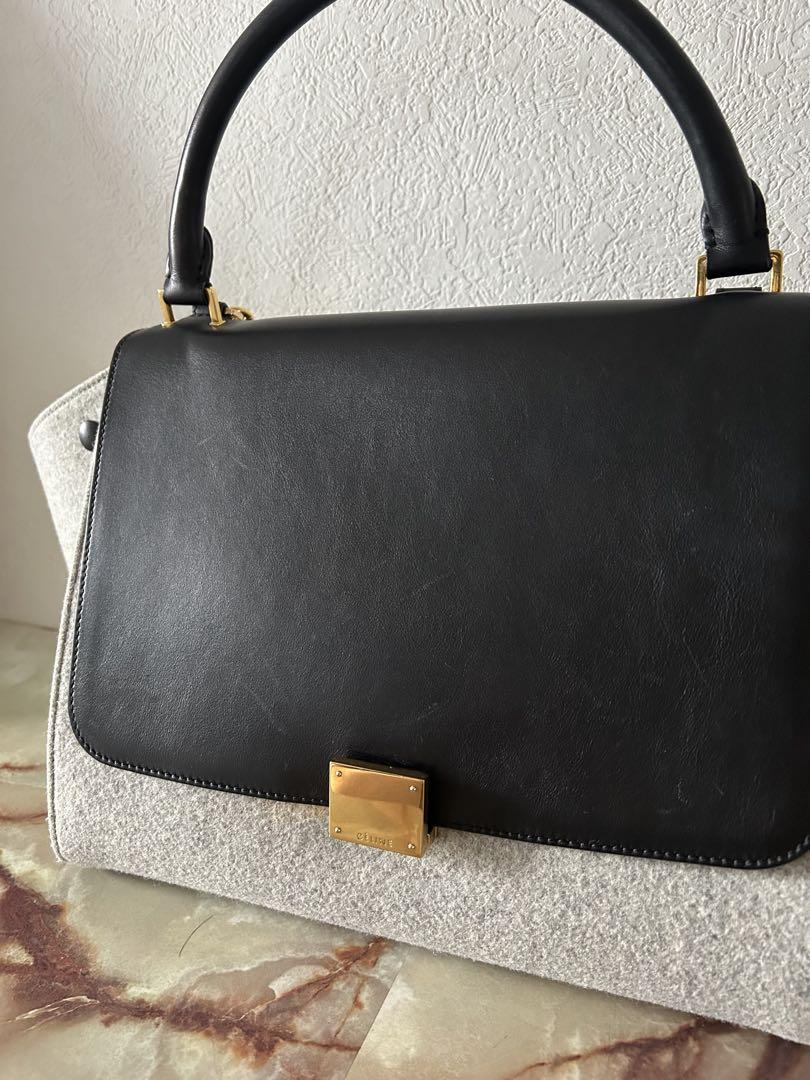 【CELINE セリーヌ】トラペーズ　ハンドバッグ グレー/ブラック