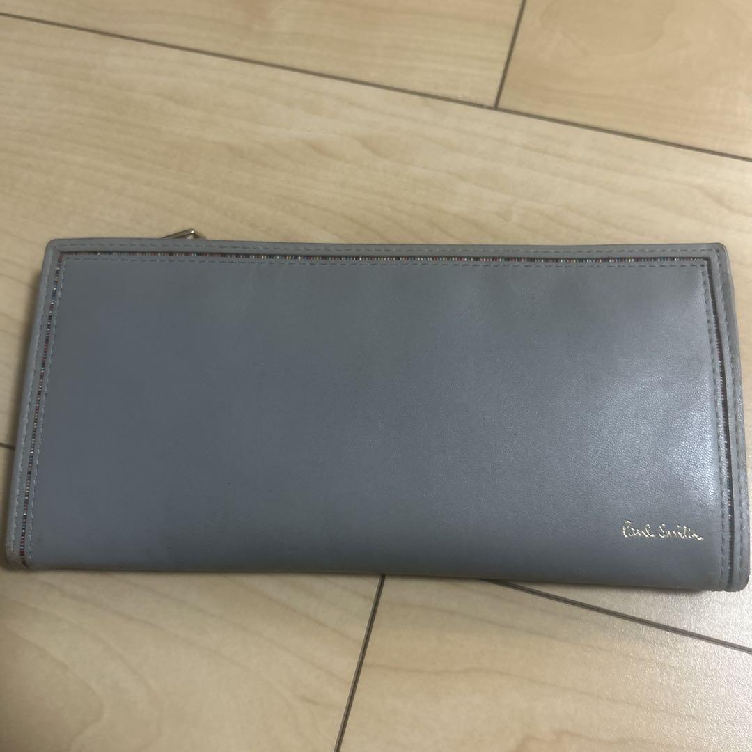 B06587 Paul Smith L字ファスナーレザー長財布 グレー
