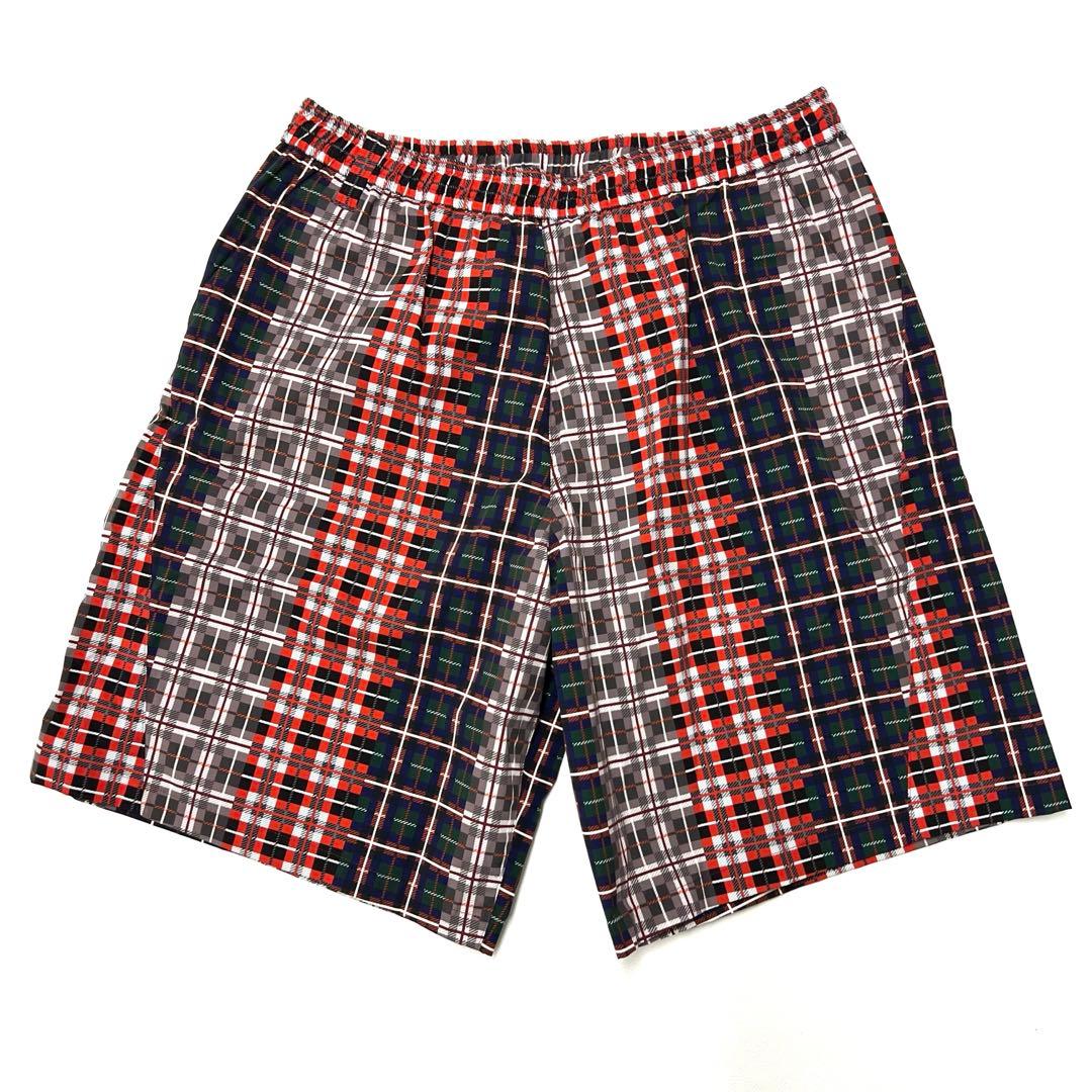 White Mountaineering チェック柄 ハーフパンツ 赤灰 2M WHITE MOUNTAINEERING