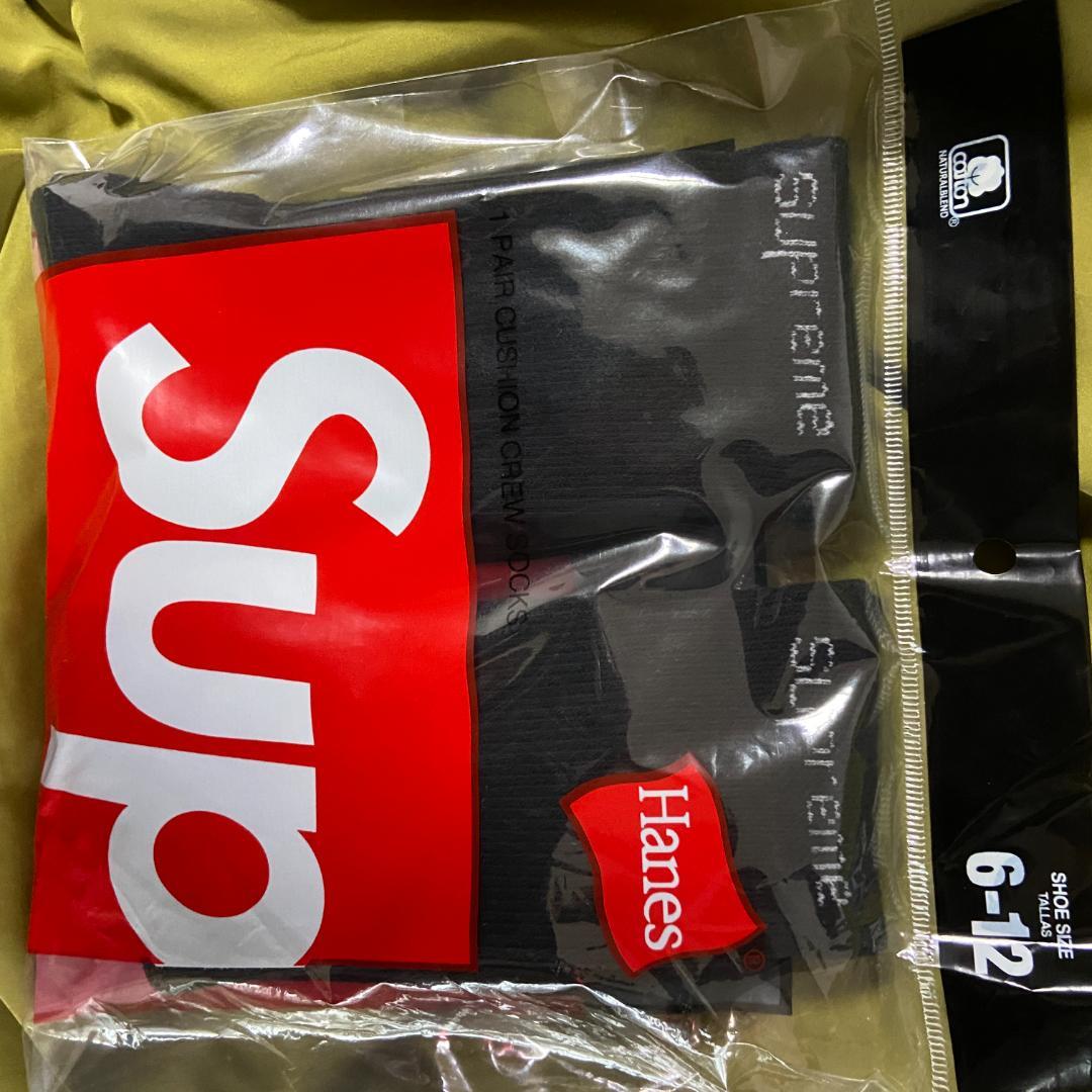 未使用 Supreme クッション付き靴下ZI KM 2足セット 黒2足