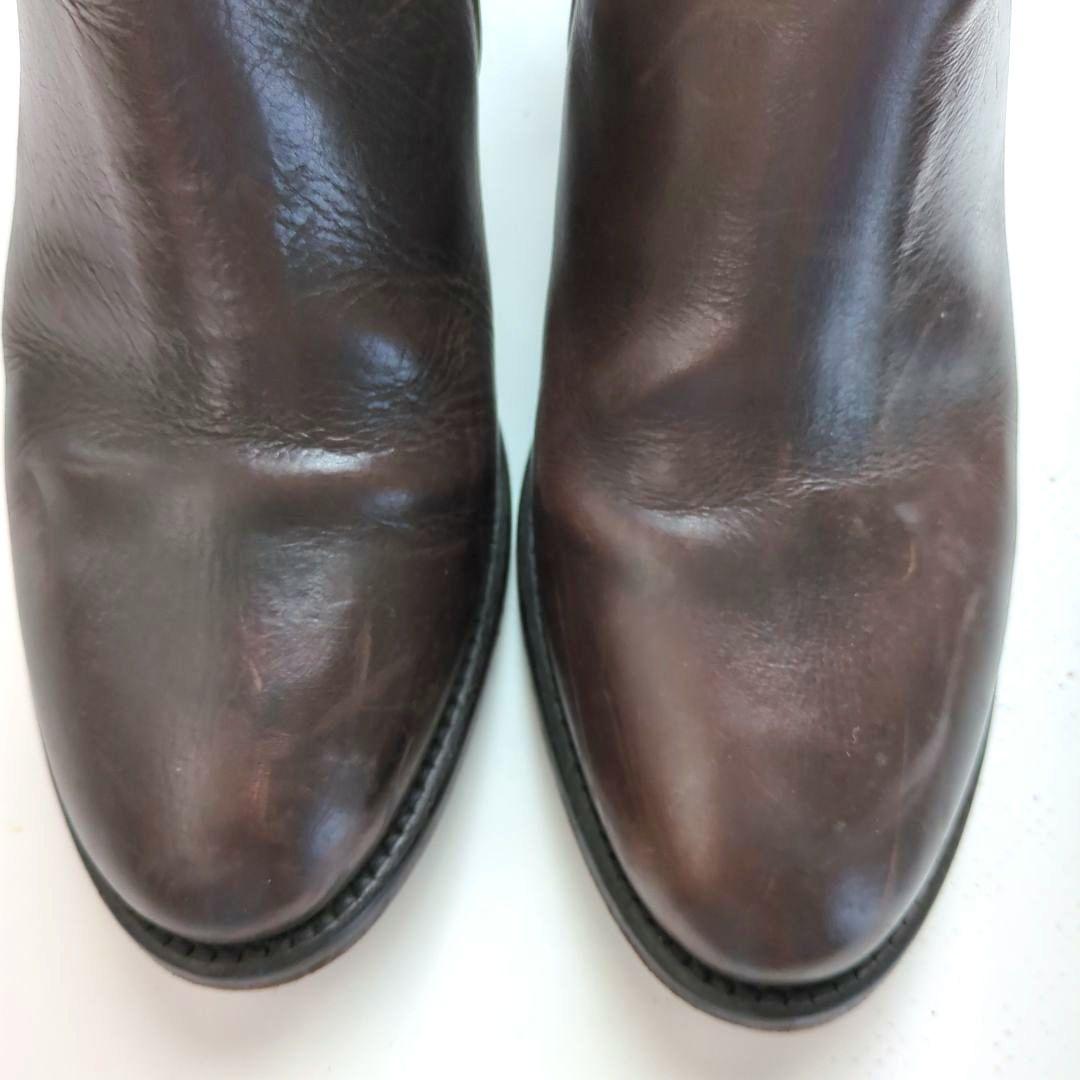 FABIO RUSCONI❣️ダークブラウン レザー ジッパーブーティ23.5
