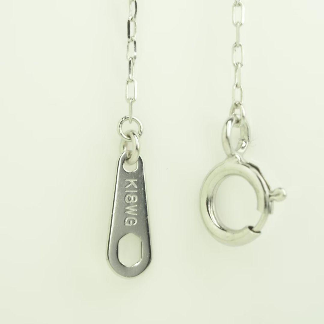 ☆フラワー 天然ダイヤモンドネックレス K18WG D0.40ct-