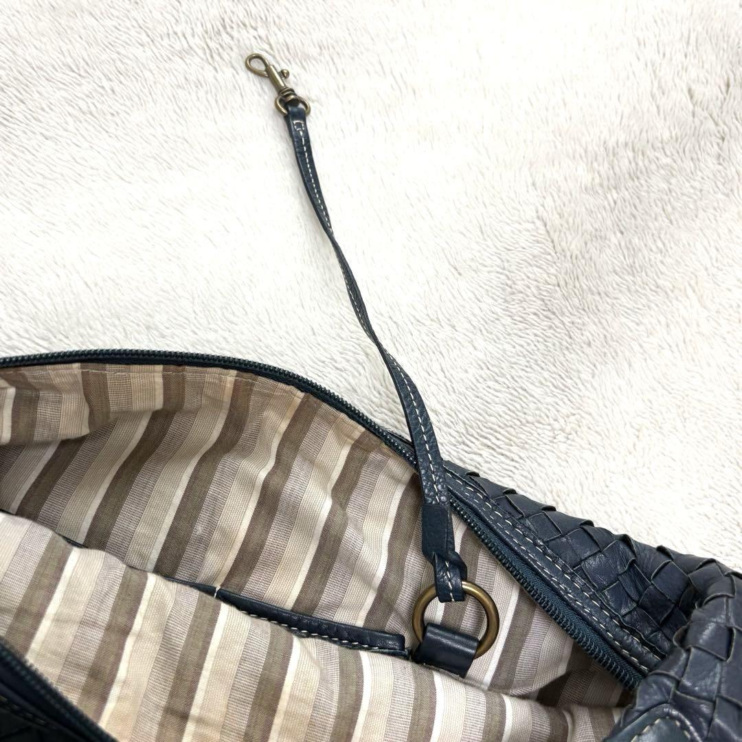 ESTINE エスティーヌ 三日月 ショルダーバック 編み込み　レザー　本革