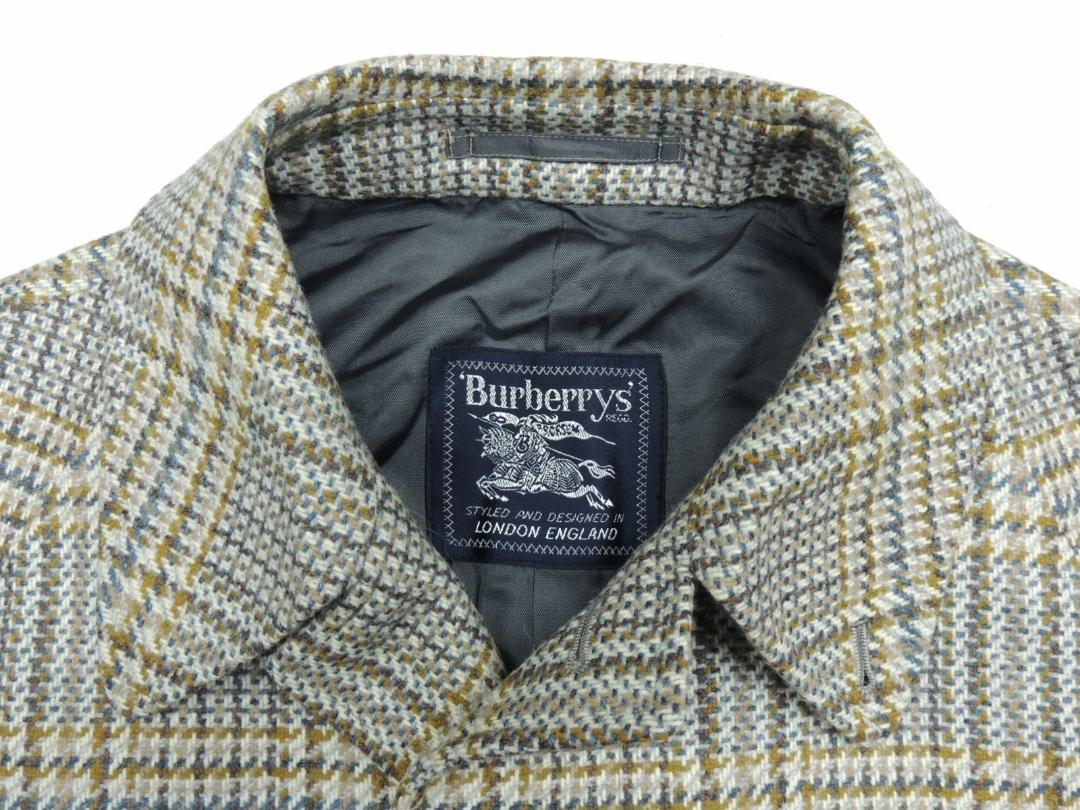 80S VINTAGE BURBERRYS ツイード ステンカラー コート M