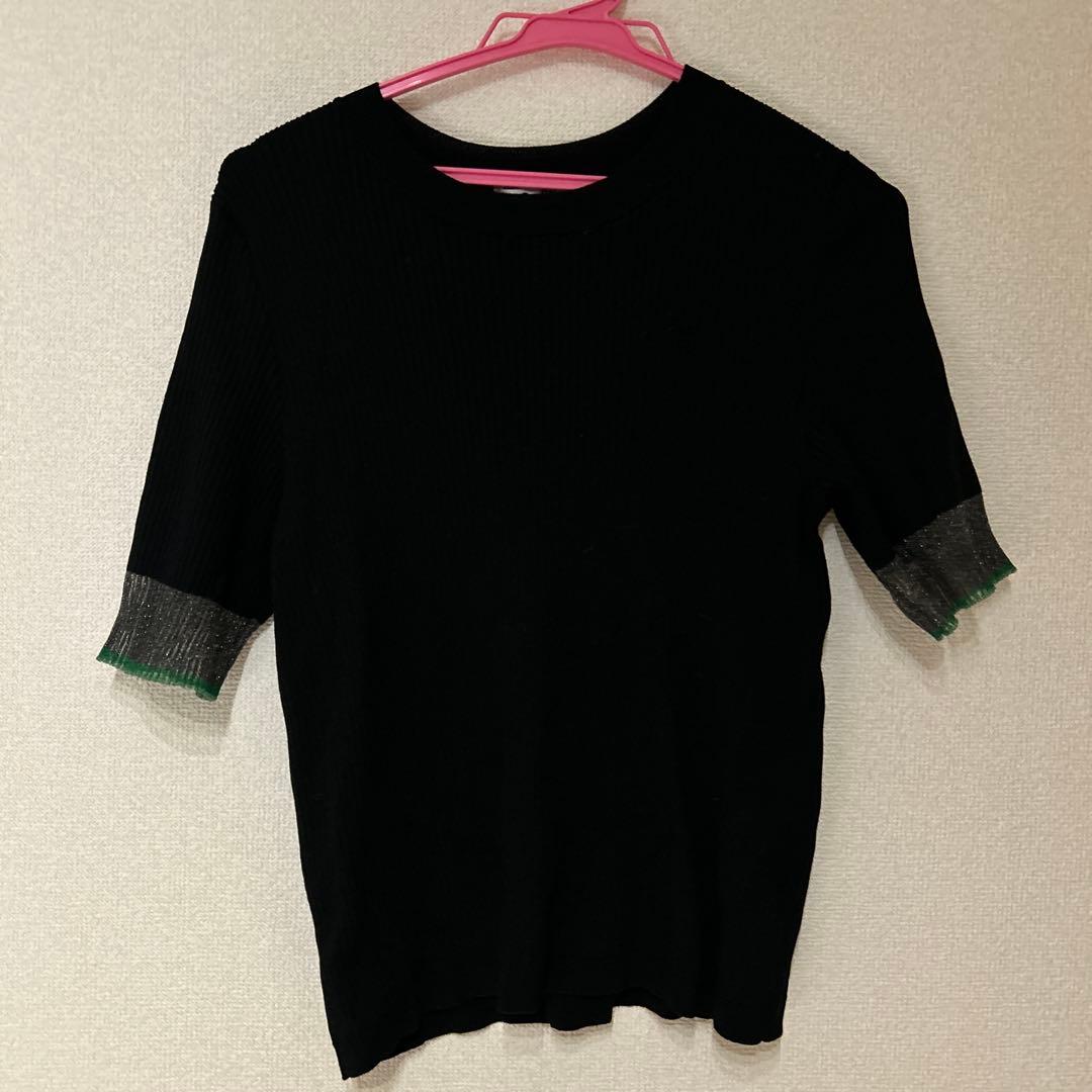 GeeRA ブラック 半袖ニット