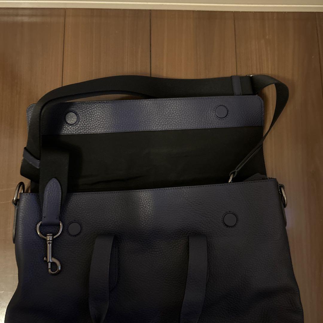コーチ　レザー製黒バックパック 外ポケット付き コーチ(COACH) レザー アウトレット リュック・バックパック