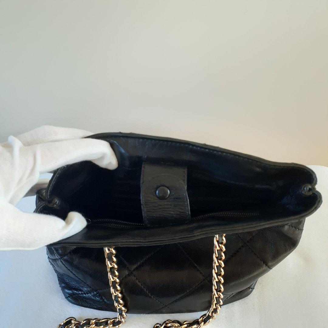⭐PRADA⭐プラダ　ヴィンテージ　ブラック　レザー　チェーンショルダーバッグ