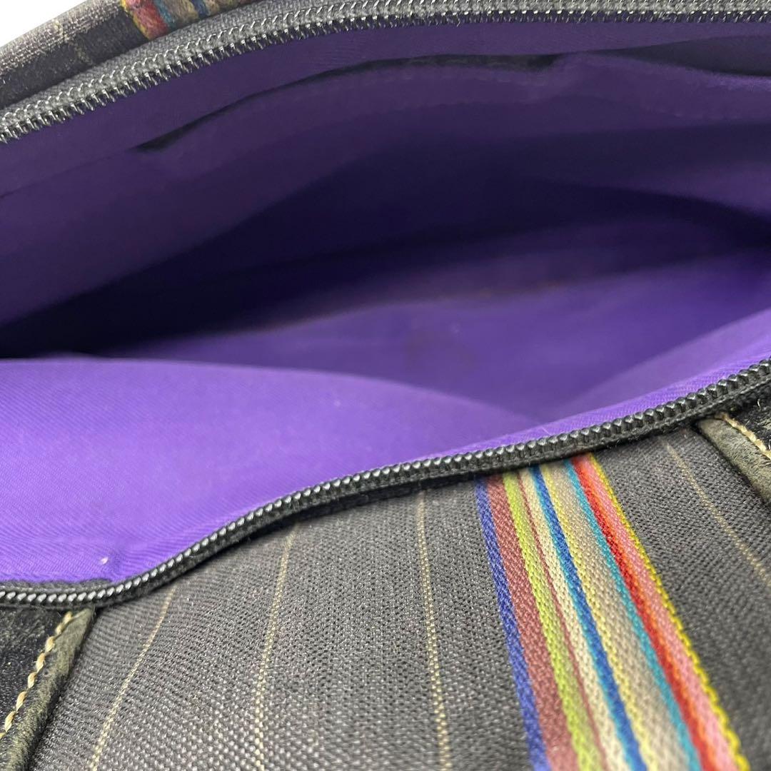 美品　ポールスミス　ビジネスバッグ　2way マルチストライプ　レザー　黒