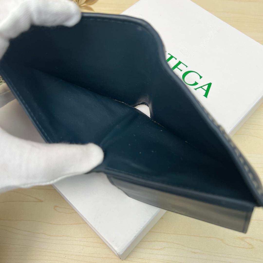 ボッテガヴェネタ 二つ折り財布 IC反応 ネイビー パッチワーク レザー ボッテガヴェネタ 二つ折り財布 IC反応 ネイビー パッチワーク レザー