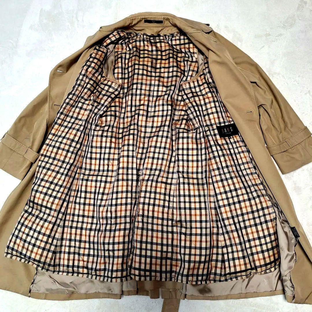 美品 DAKS XL トレンチ チェックライナー ダウン80