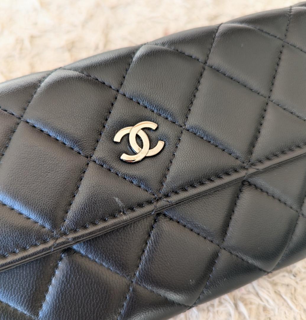 CHANEL A50096 シャネル 長財布 ラムスキン 黒 Gカード O.G