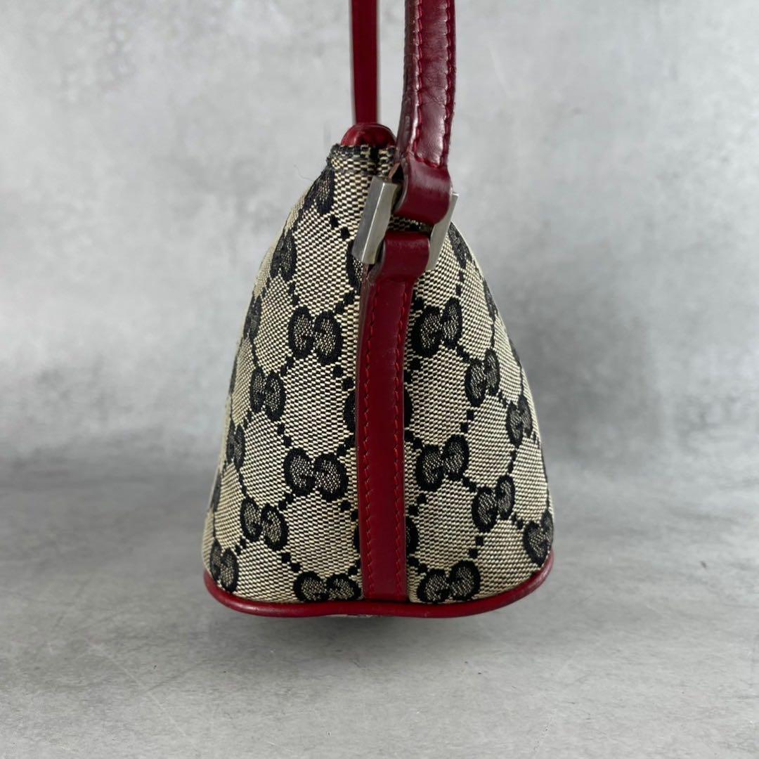 レア美品✨GUCCI ポーチ ハンドバッグ gg キャンバス デニム グレー