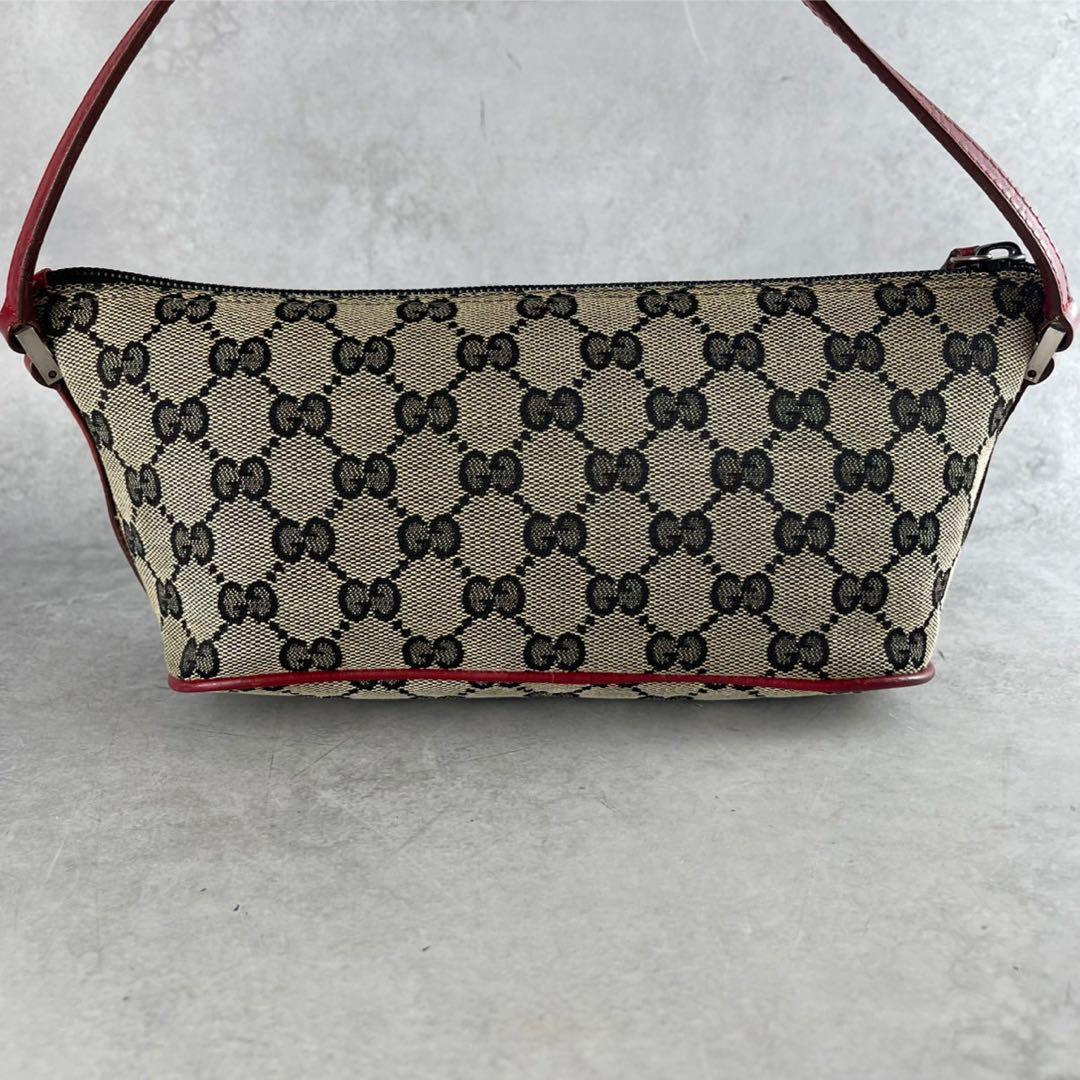 レア美品✨GUCCI ポーチ ハンドバッグ gg キャンバス デニム グレー