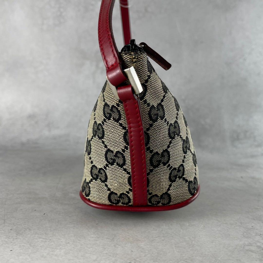 レア美品✨GUCCI ポーチ ハンドバッグ gg キャンバス デニム グレー