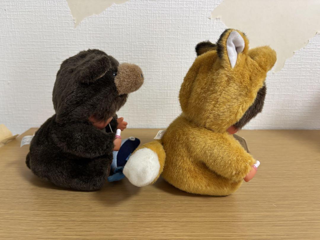 モンチッチ　ひぐま　キタキツネ　ぬいぐるみ　2点　#1 北海道 モンチッチ ヒグマ & キタキツネ ぬいぐるみキーホルダー