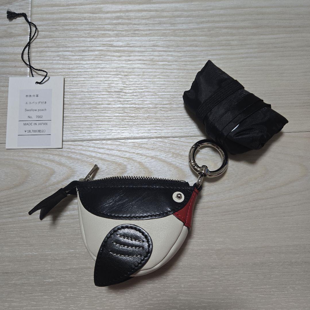 新品 OHGA つばめ チャーム エコバッグ付 キーホルダー ポーチ
