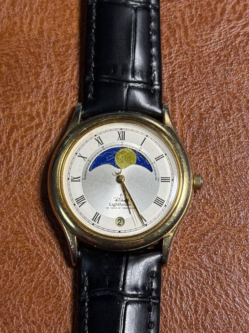 A86希少稼動品 CITIZEN light house ムーンフェイズ80年代