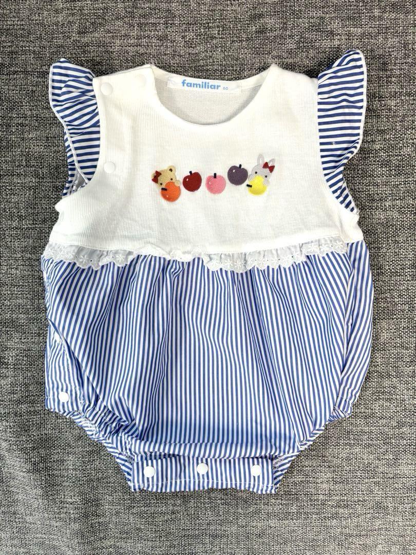 【美品】familiar 袖付ロンパース 半袖 女の子 60 現行品