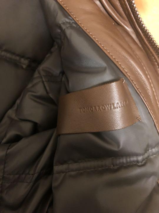 【美品】トゥモローランド　レザーダウンジャケット　ブラウン　定価9万円