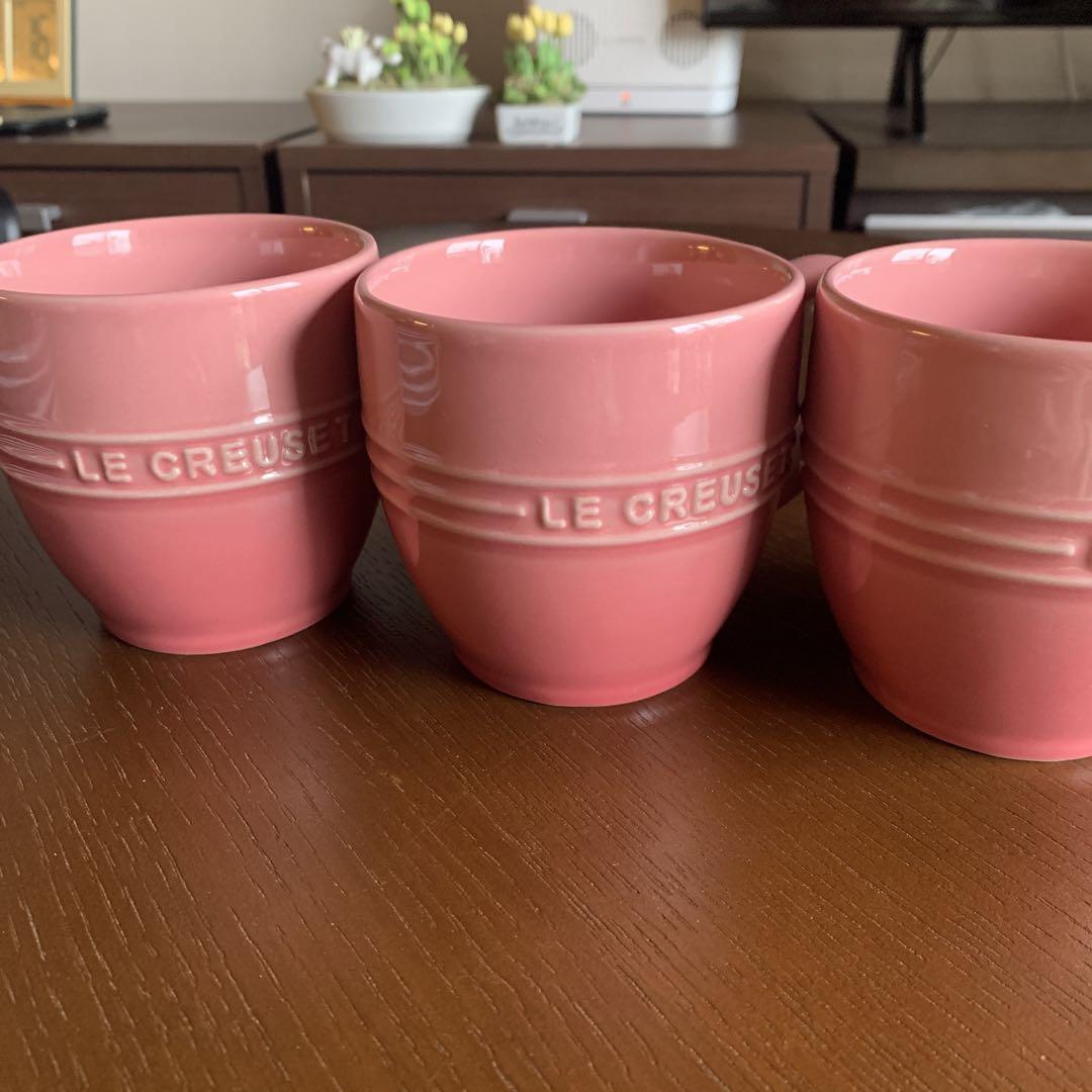 LE CREUSET ピンクマグカップ 3個セット