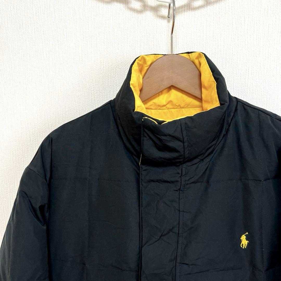 90s Ralph Lauren リバーシブル ダウンジャケット 黒×黄 L