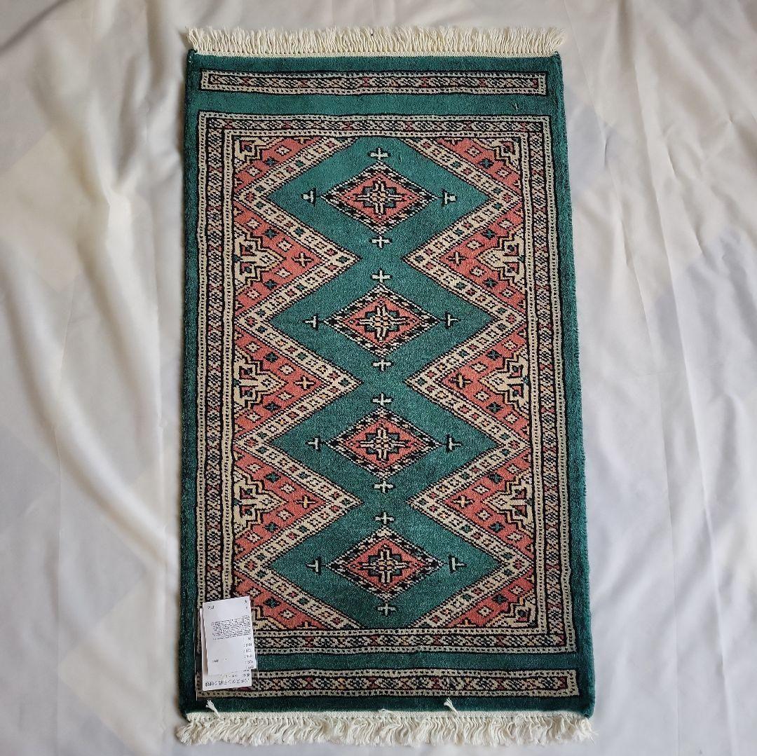 46x76cmパキスタン手織りマット(420)ギャッベ・ペルシャ・毛・じゅうたん