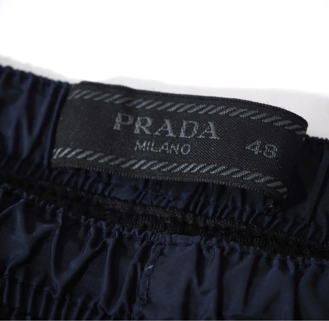 美品 プラダ PRADA 黒タグハーフパンツ 48 ネイビー メンズ 正規品