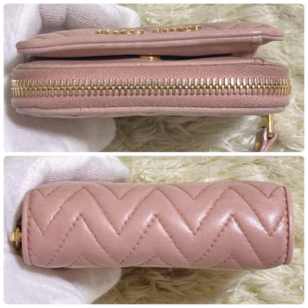 【極美品】MIU MIU ナッパインプントゥーレ ラウンドファスナー ピンク
