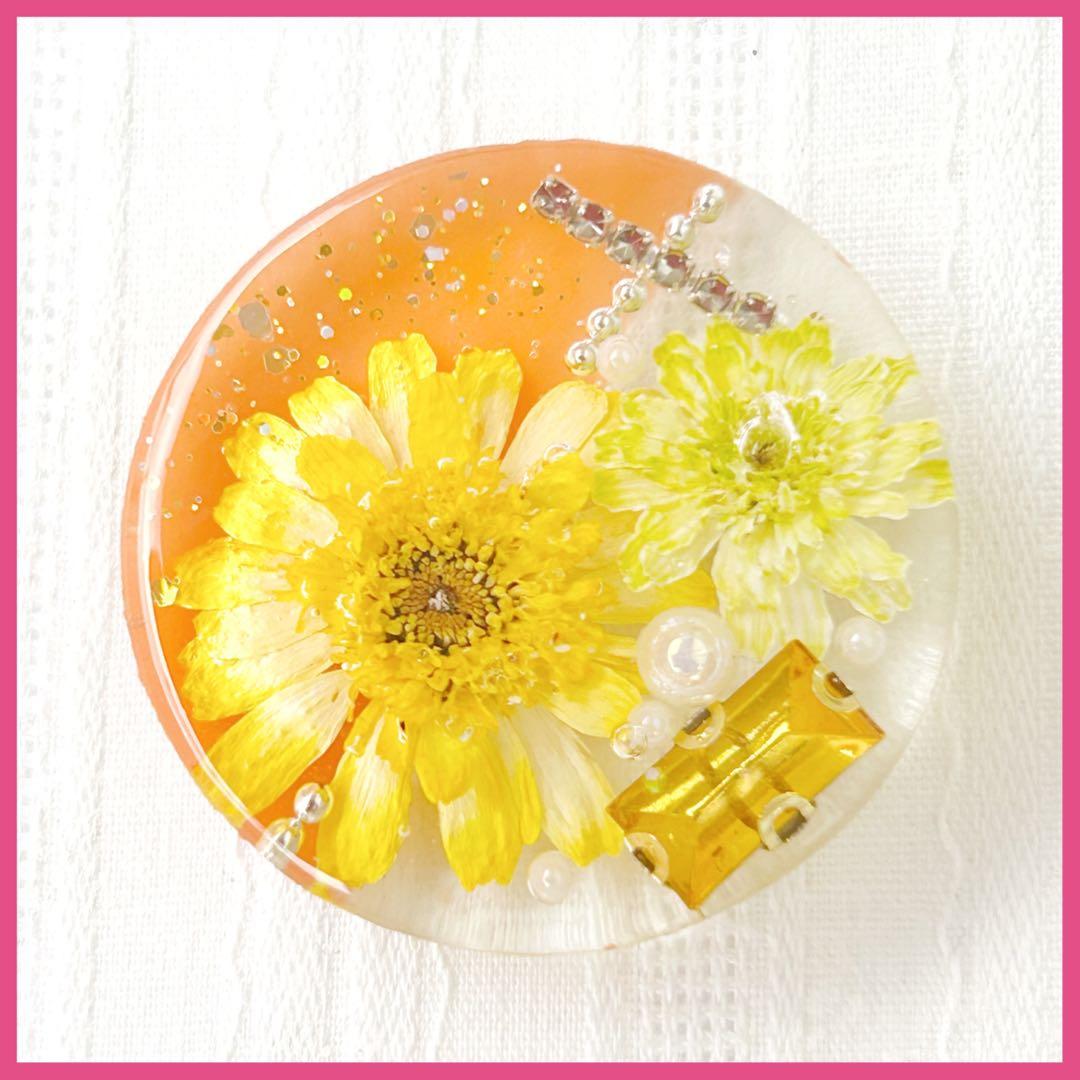 No.2476 ハンドメイド ヘアゴム レジン ドライフラワー