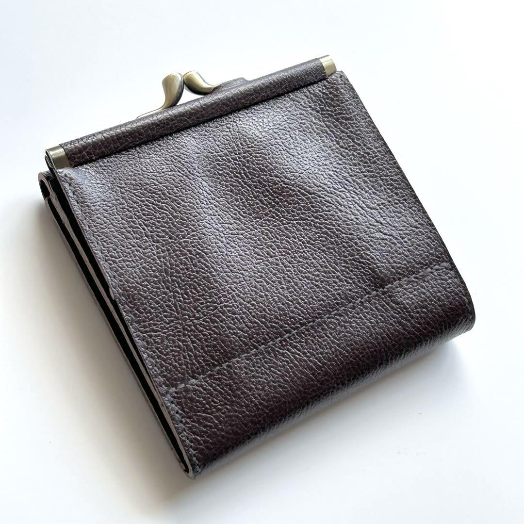 IL BISONTE イルビゾンテ 二つ折り財布 折財布 がま口付き ブラウン