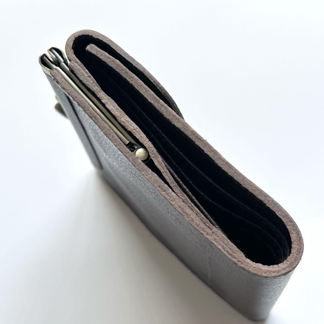IL BISONTE イルビゾンテ 二つ折り財布 折財布 がま口付き ブラウン