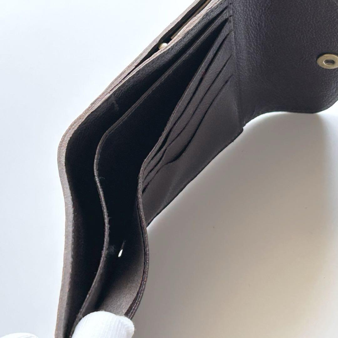 IL BISONTE イルビゾンテ 二つ折り財布 折財布 がま口付き ブラウン