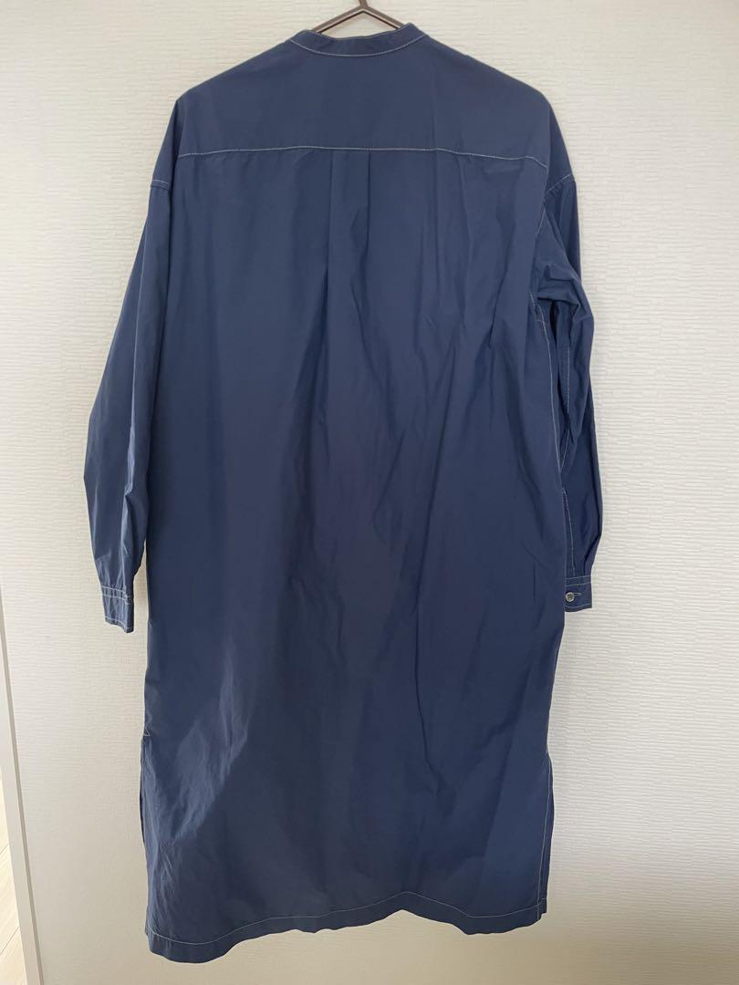And wonder ロングシャツネイビー