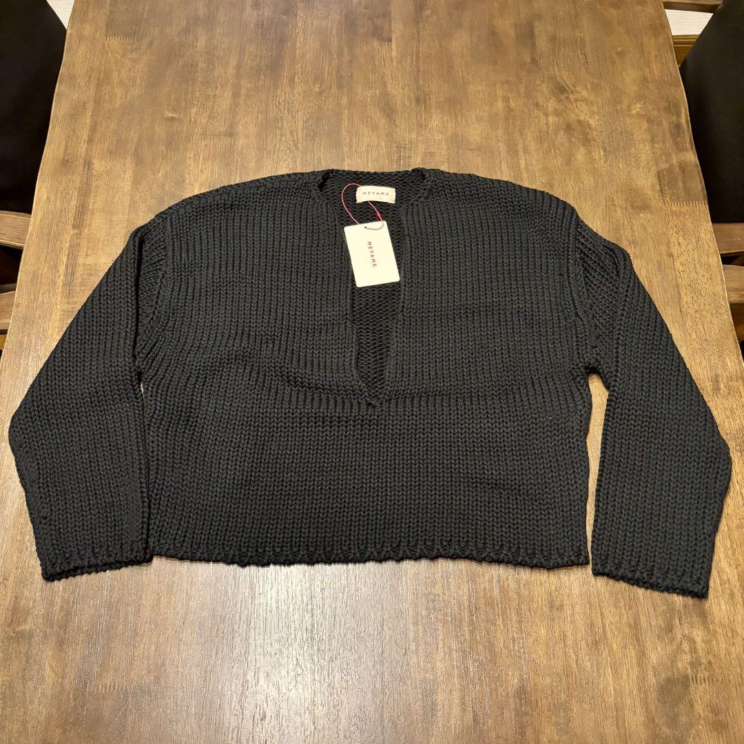 【未使用品】MEYAME LONG SLIT KNIT MEY-2012