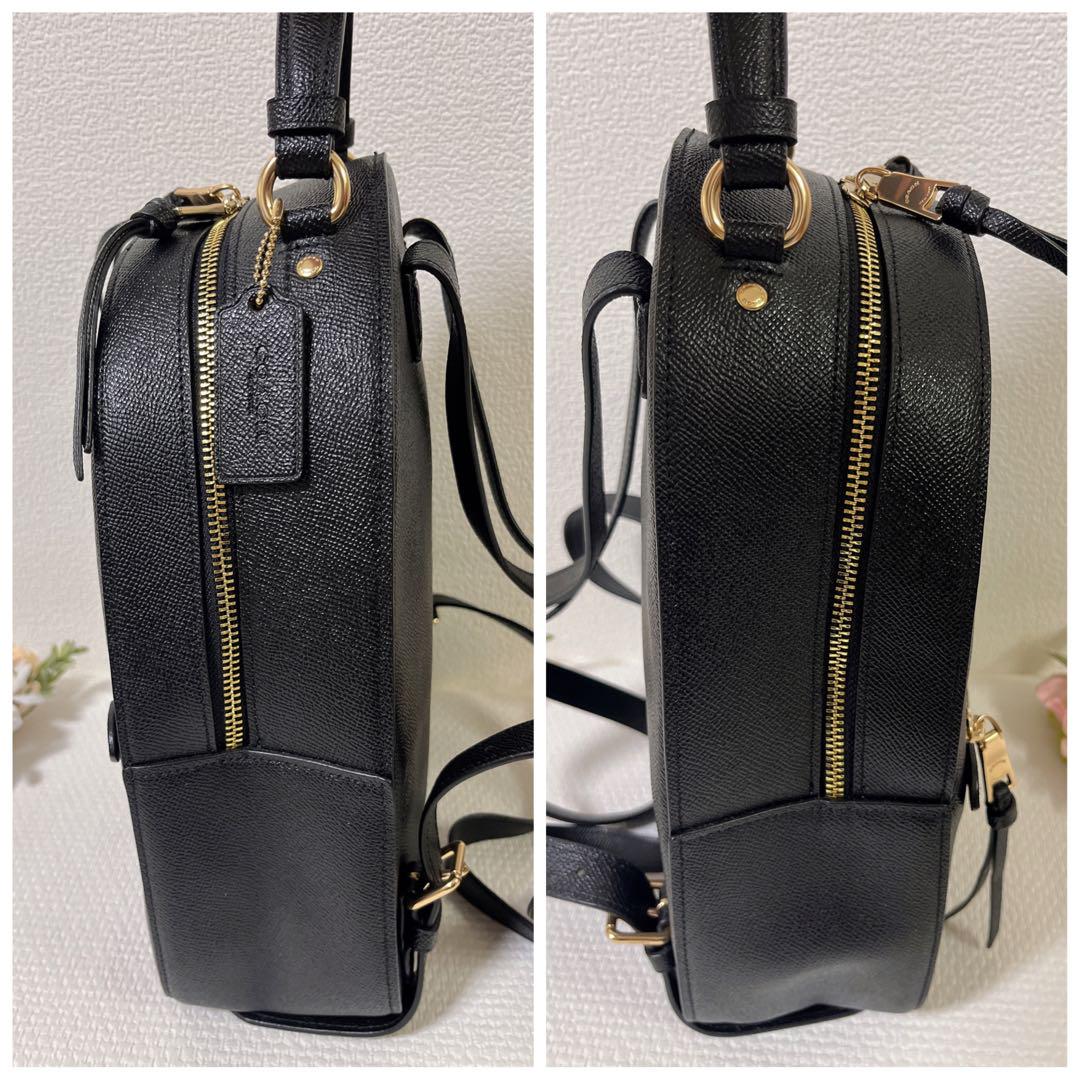 COACH 黒 レザー リュック・バックパック 新品同様☆コーチ COACH リュックサック バックパック ブラック