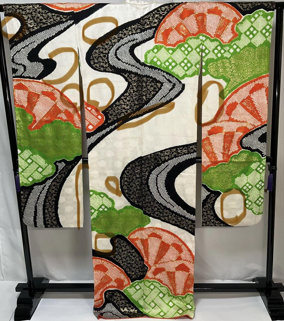 Y2878◇美品 正絹 金駒刺繡 高級手縫い 成人式 トールサイズ 振袖 着物 Y2878◇美品 正絹 金駒刺繡 高級手縫い 成人式 トールサイズ