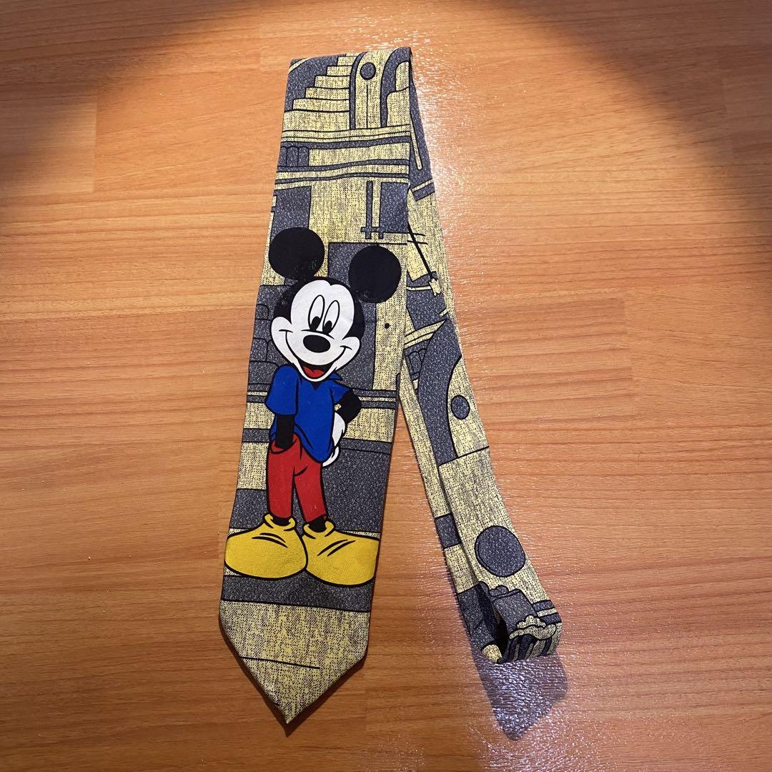 90s イタリア製　Disney ネクタイ　ミッキー　ヴィンテージ　シルク