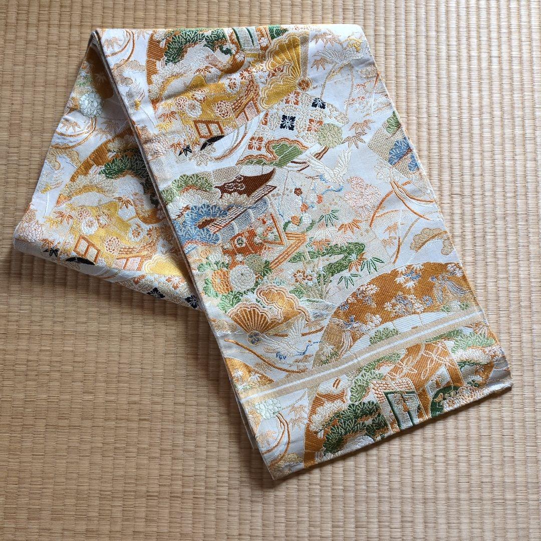 金襴生地販売 芝桜（赤）柄の和柄生地通販なら都香庵