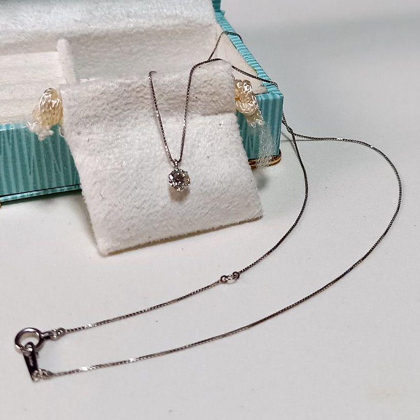 鑑定付★ プラチナ ダイヤモンドネックレス 0.33ct Pt　新品