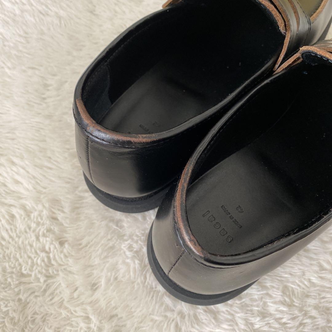 sacai 黒 レザー ローファー　サイズ42