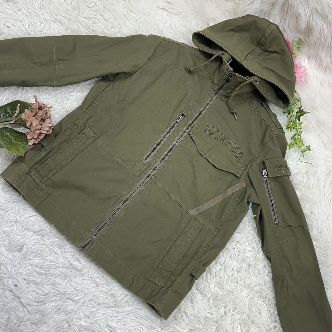 アヴィレックス レディース ミリタリージャケット カーキ 美品 M